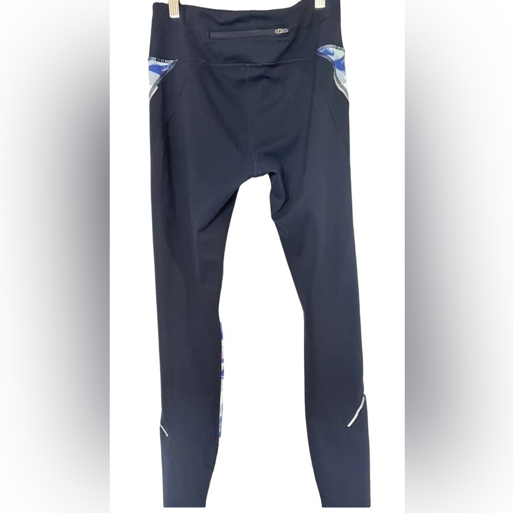 ATHLETA Leggings Navy Blue Small Back Zip Pocket Excellent Condition - Picture 2 of 7